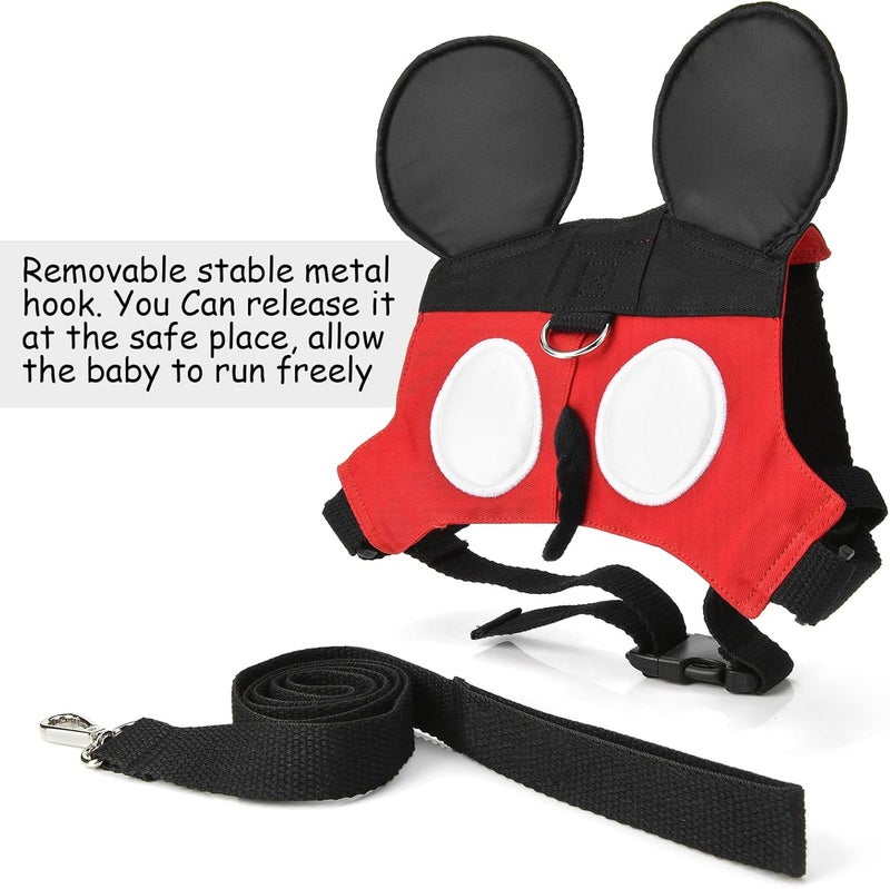 Yimidear Toddler Leash & Harness, Child Anti Lost Leash Baby Cute Safety Harness Belt Strap Hold Kids Close While Walking For Boys and Girls(Red) - Image 4